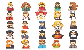 coloured women avatars design vecto